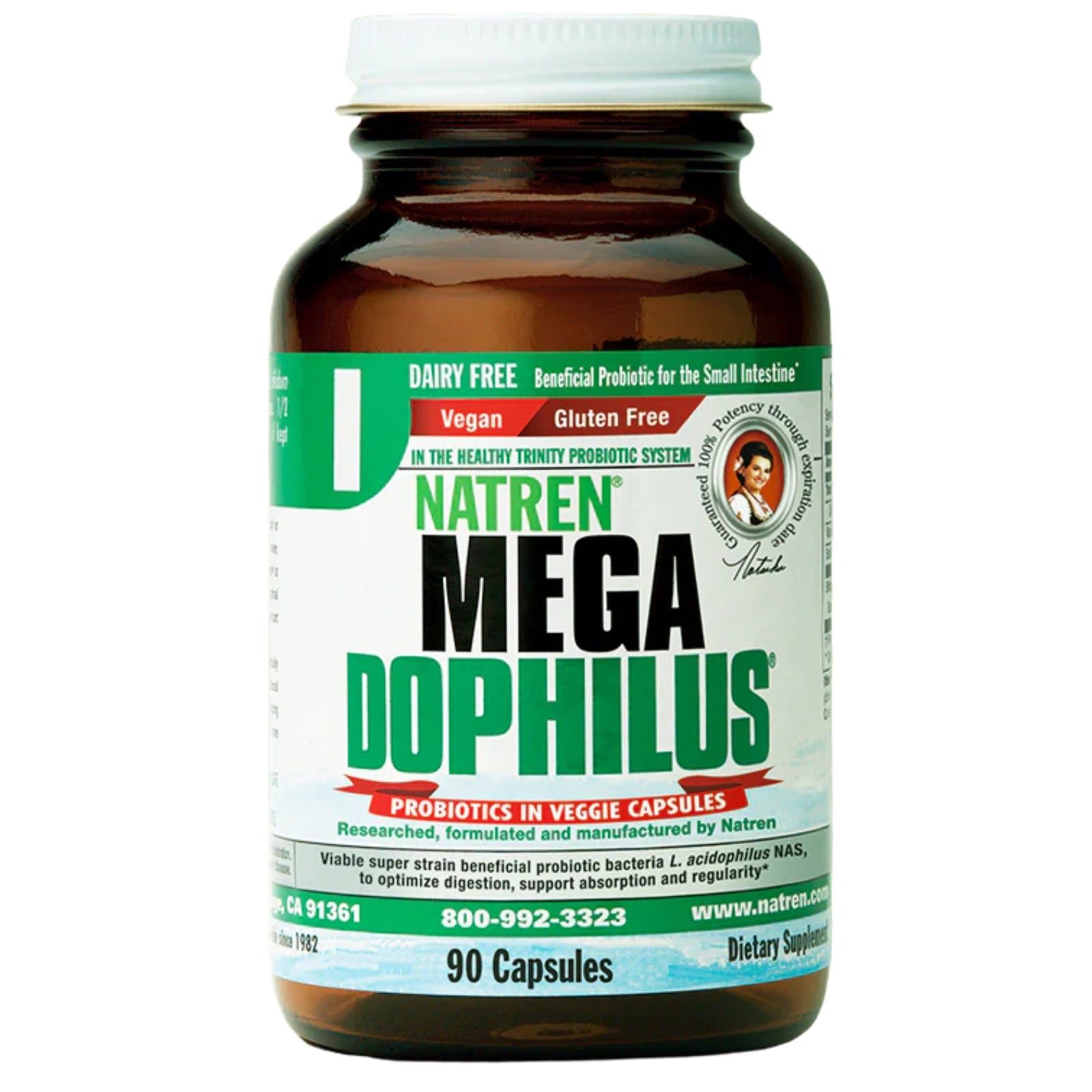 Natren, Mega Dophilus, Dairy Free, 90 Capsules UPC 052557800909 | HiLife Vitamins